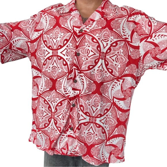 Manuhealii men’s shirt full button rayon 2XL - Picture 4 of 7